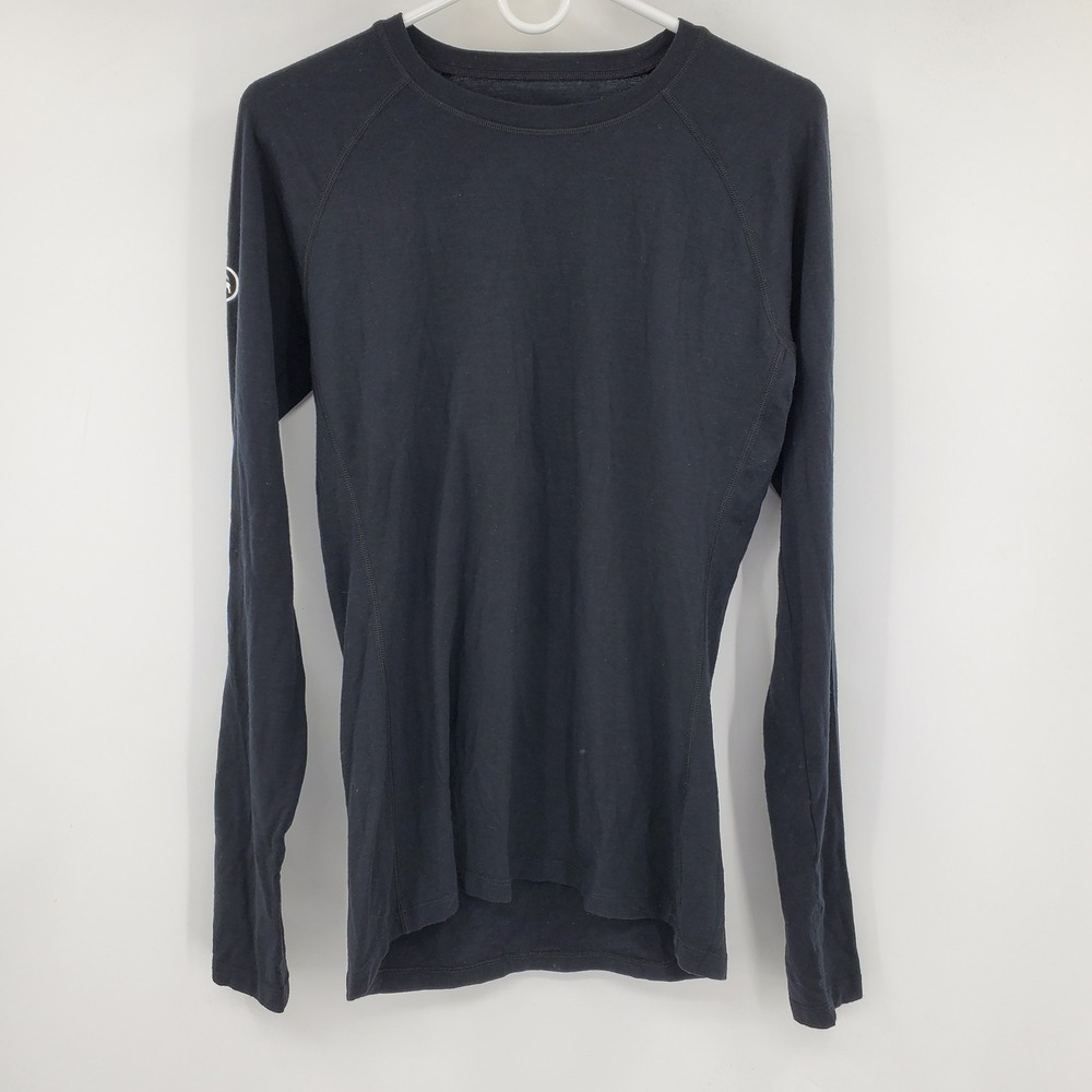 Backcountry Mens Merino Wool Blend Long Sleeve Base Layer Black Large Outdoors